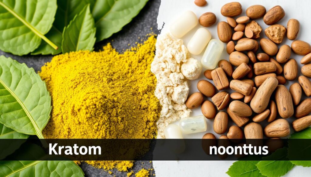 Side-by-side comparison of kratom and common nootropics like racetams and natural supplements